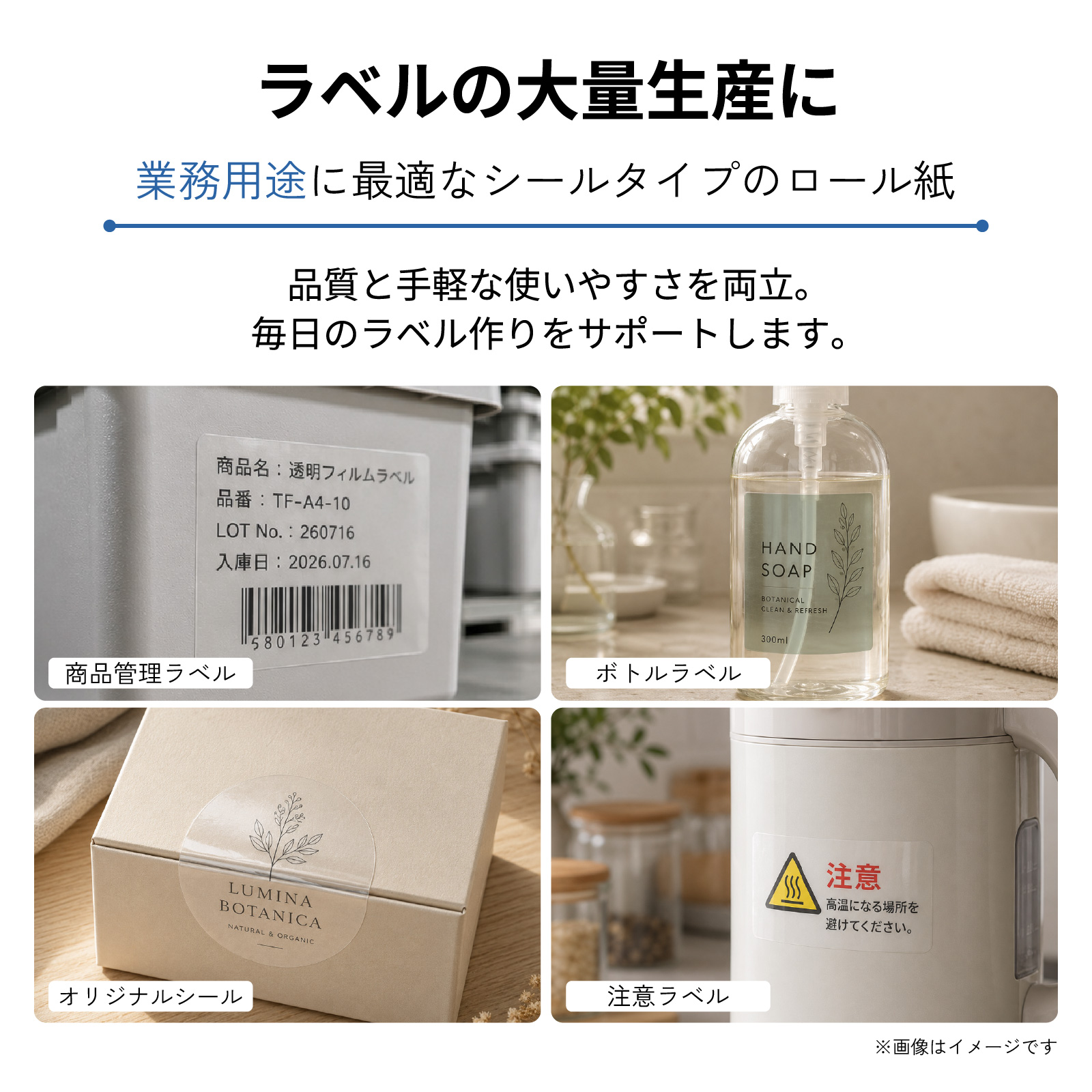 光沢クリアフィルムロール 糊付き 商品説明